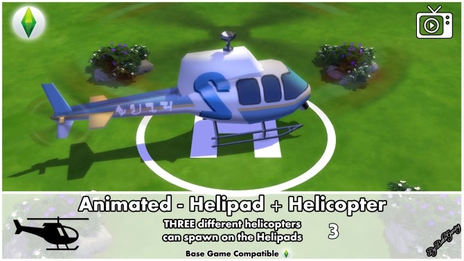 Sims 4 Animated Helipad + Helicopter by Bakie at Mod The Sims