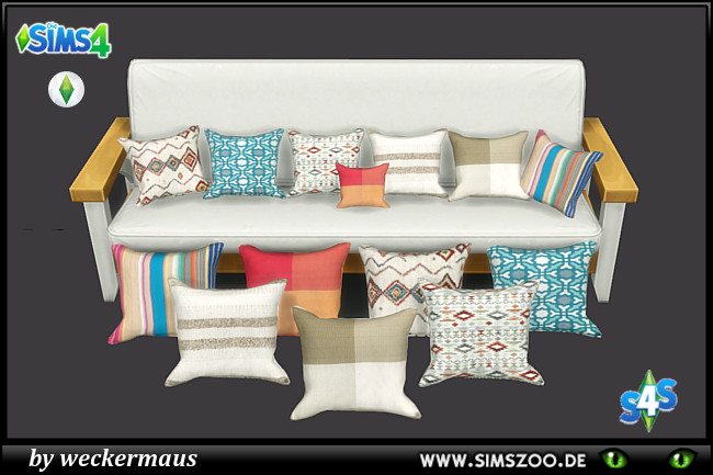 Sims 4 Scandi pillows by weckermaus at Blacky’s Sims Zoo