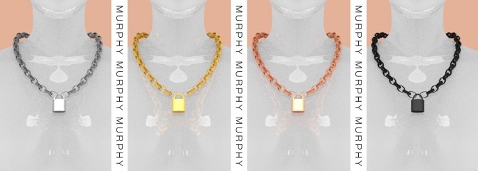 Sims 4 Lock Chain Necklace by Victoria Kelmann at MURPHY