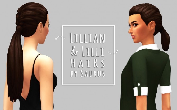 Sims 4 Lillian & Lilli Hairs at Saurus Sims