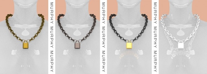 Sims 4 Lock Chain Necklace by Victoria Kelmann at MURPHY