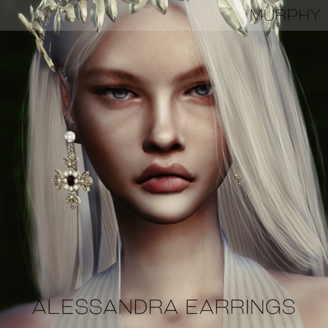 Sims 4 Alessandra Earrings by Victoria Kelmann at MURPHY