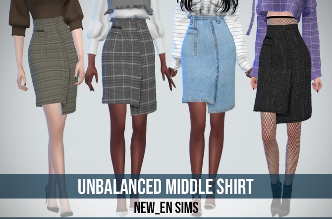 Unbalanced Middle Skirt at NEWEN » Sims 4 Updates