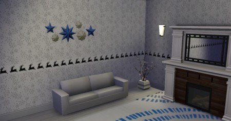 Snowflakes black and white wallpaper by LenaCrow at Sims Artists