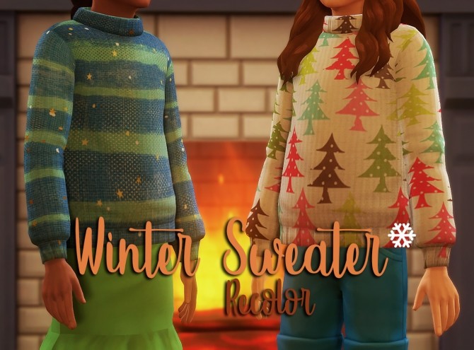 Sims 4 Winter Sweater Recolor at Miss Ruby Bird