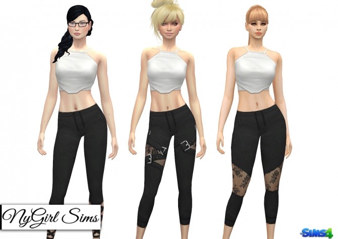 Sims 4 Black Cutout Yoga Leggings 3 Pack at NyGirl Sims