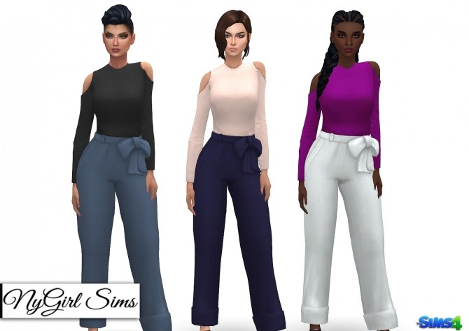 Sims 4 Open Shoulder Jumpsuit at NyGirl Sims