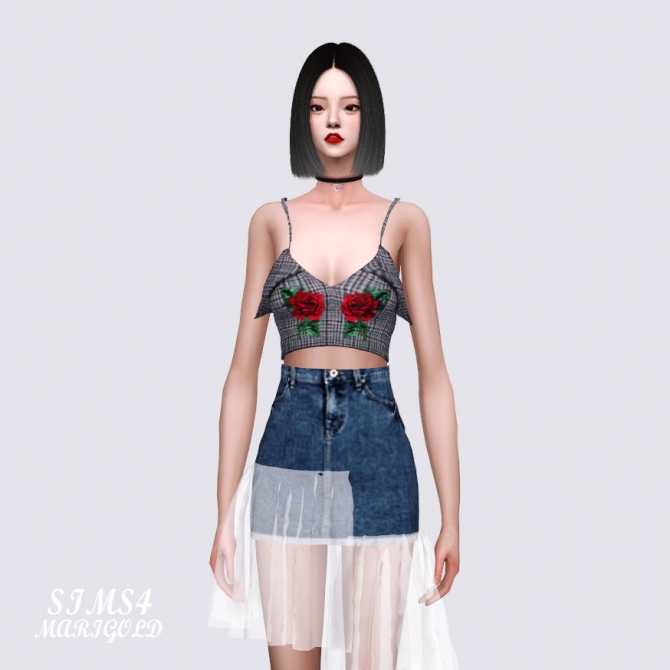 Rose Crop Top at Marigold » Sims 4 Updates