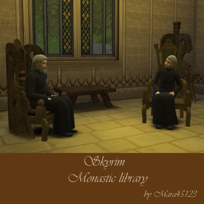 Sims 4 Skyrim Monastic library at Mara45123