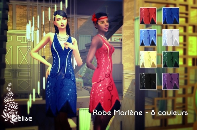 Sims 4 Marlene dress by Delise at Sims Artists