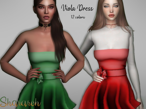 Sims 4 Viola dress by Sharareh at TSR