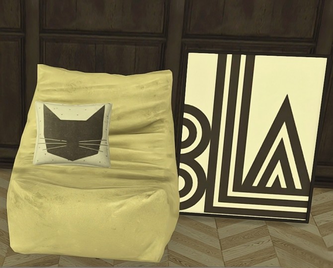 Sims 4 Oversized Bean Bag Chair and Pigeon Pillow at Josie Simblr