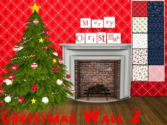 Sims 4 Christmas Wall at MODELSIMS4