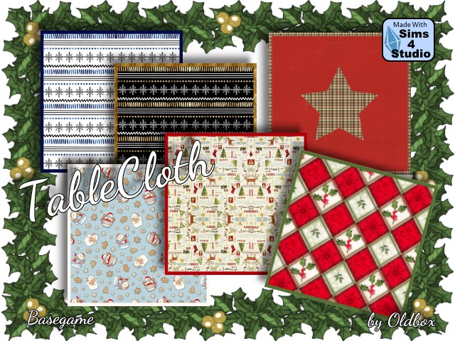Sims 4 Christmas tablecloth by Oldbox at All 4 Sims
