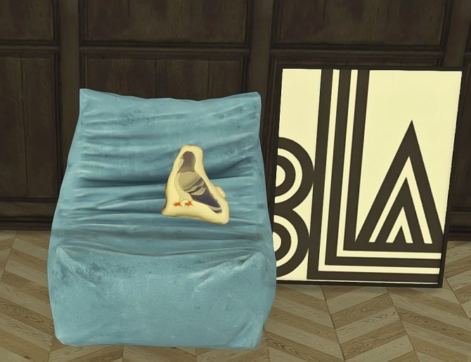 Sims 4 Oversized Bean Bag Chair and Pigeon Pillow at Josie Simblr