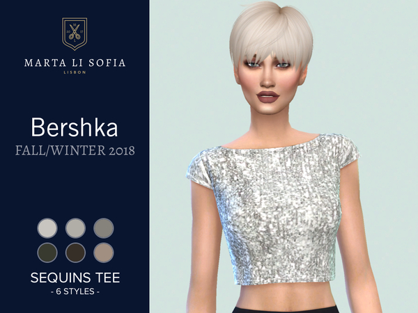 Sims 4 Sequin tee by martalisofia at TSR