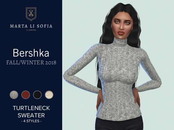 Sims 4 Turtleneck sweater by martalisofia at TSR