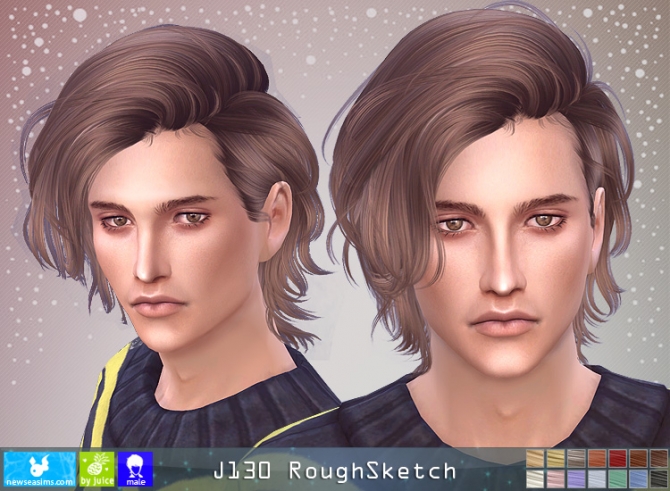 J130 RoughSketch hair M (P) at Newsea Sims 4 » Sims 4 Updates