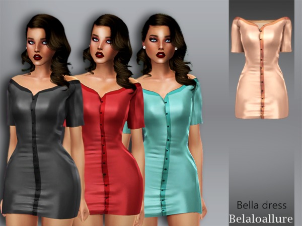 Sims 4 Belaloallure Bella dress by belal1997 at TSR