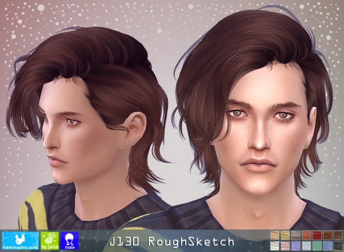 J130 RoughSketch hair M (P) at Newsea Sims 4 » Sims 4 Updates