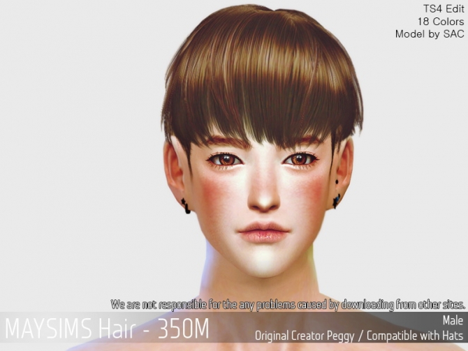 Hair 350M (Peggy) at May Sims » Sims 4 Updates