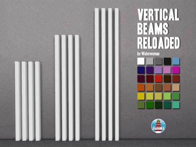 Sims 4 Vertical Beams Reloaded by Waterwoman at Akisima