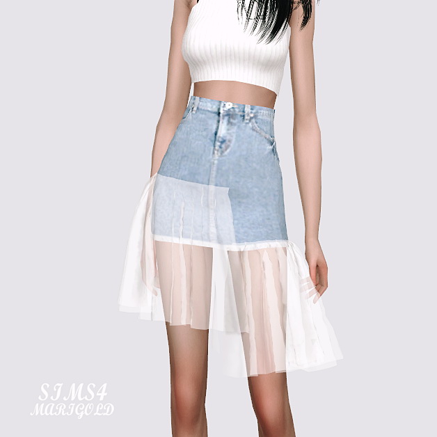 Sims 4 Mesh Denim Skirt at Marigold