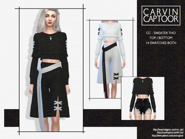 Sims 4 Sweater tho (top) by carvin captoor at TSR