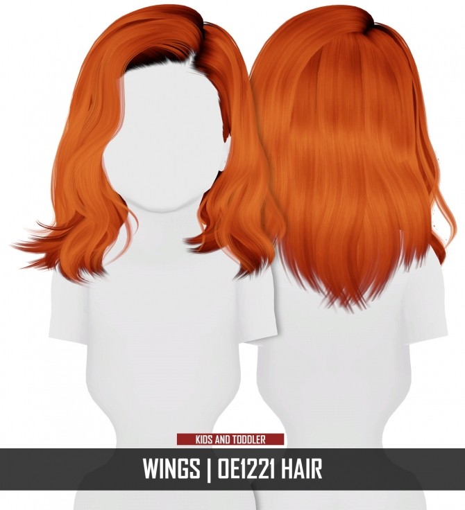 Sims 4 WINGS OE1221 HAIR KIDS AND TODDLER VERSION by Thiago Mitchell at REDHEADSIMS