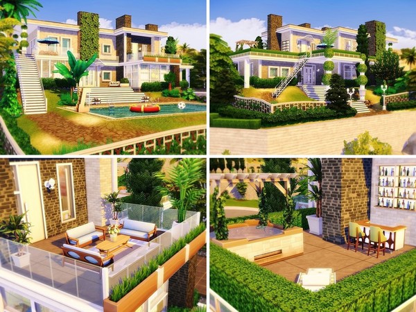 Sims 4 Modern Hill House by MychQQQ at TSR