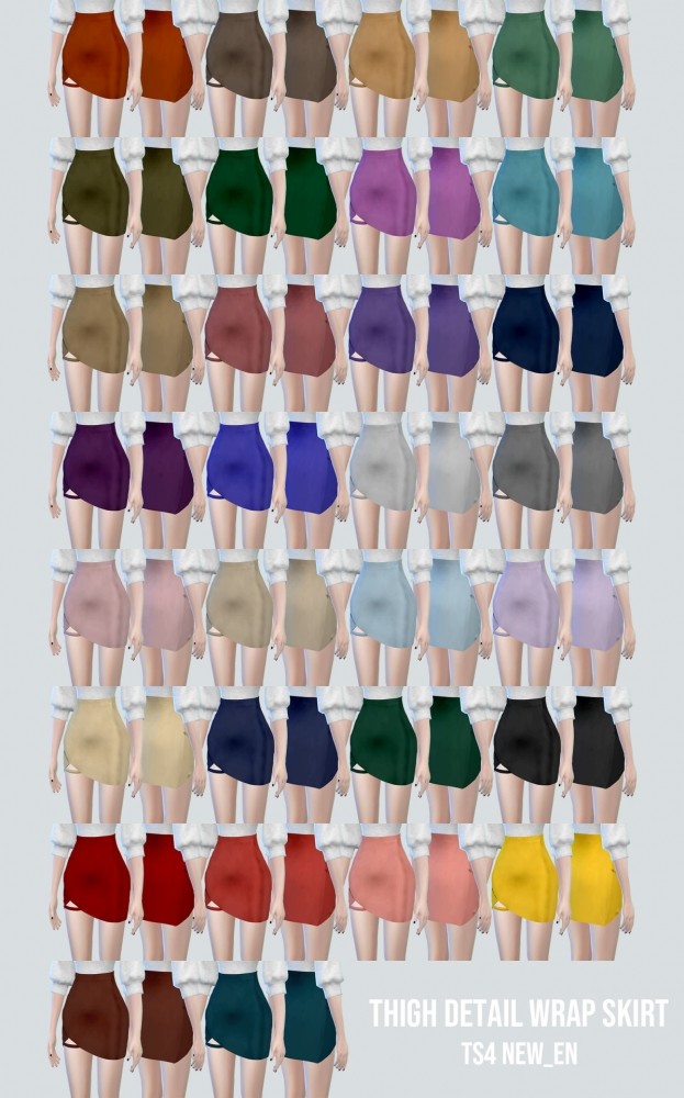 Sims 4 Thigh Detail Wrap Skirt at NEWEN