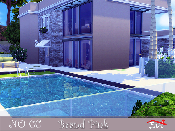 Sims 4 Brand Pink house by evi at TSR