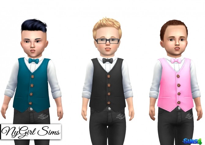 Sims 4 Button Up with Vest and Bowtie at NyGirl Sims