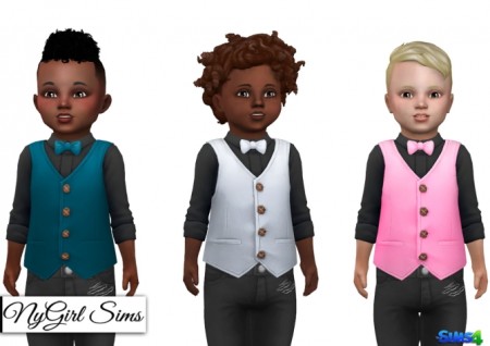 Button Up with Vest and Bowtie at NyGirl Sims » Sims 4 Updates