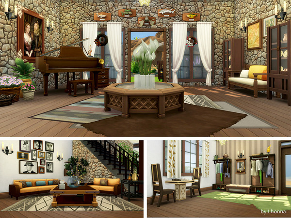 Sims 4 Wood and Stone family villa by Lhonna at TSR