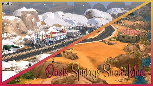 Sims 4 Oasis Springs Snow Mod at MSQ Sims