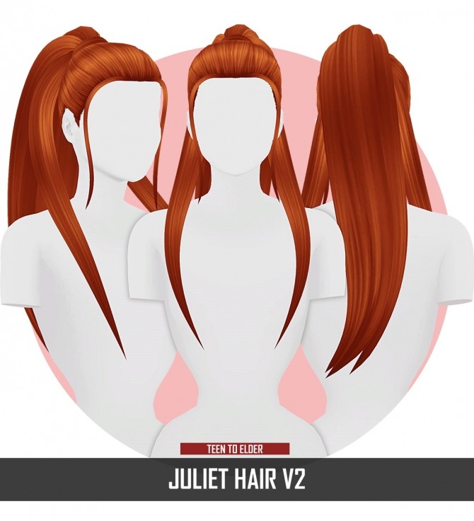 Sims 4 JULIET HAIR by Thiago Mitchell at REDHEADSIMS