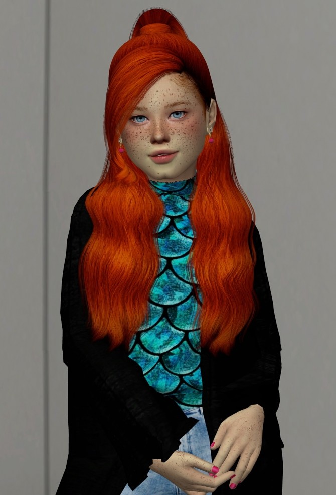 Sims 4 ADE THANK U HAIR KIDS AND TODDLER VERSION by Thiago Mitchell at REDHEADSIMS