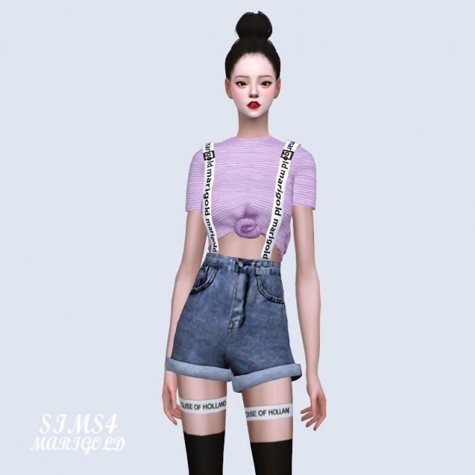 Sims 4 Shoulder Strap Shorts at Marigold