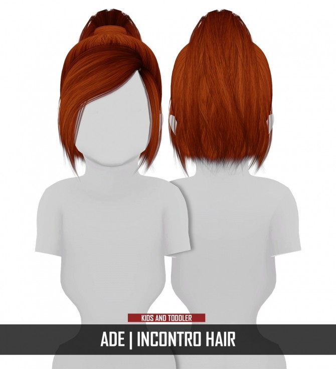 Sims 4 ADE INCONTRO HAIR KIDS AND TODDLER VERSION by Thiago Mitchell at REDHEADSIMS