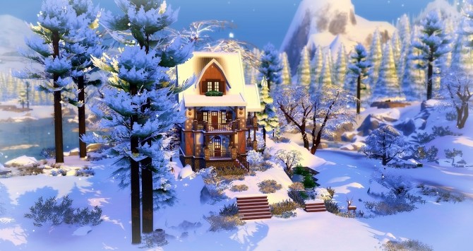 Sims 4 Mountain chalet by Angerouge at Studio Sims Creation