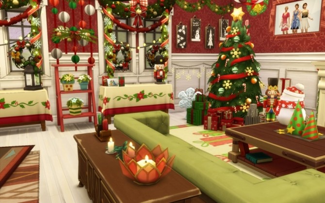 Sims 4 Christmas Red room by Bloup at Sims Artists