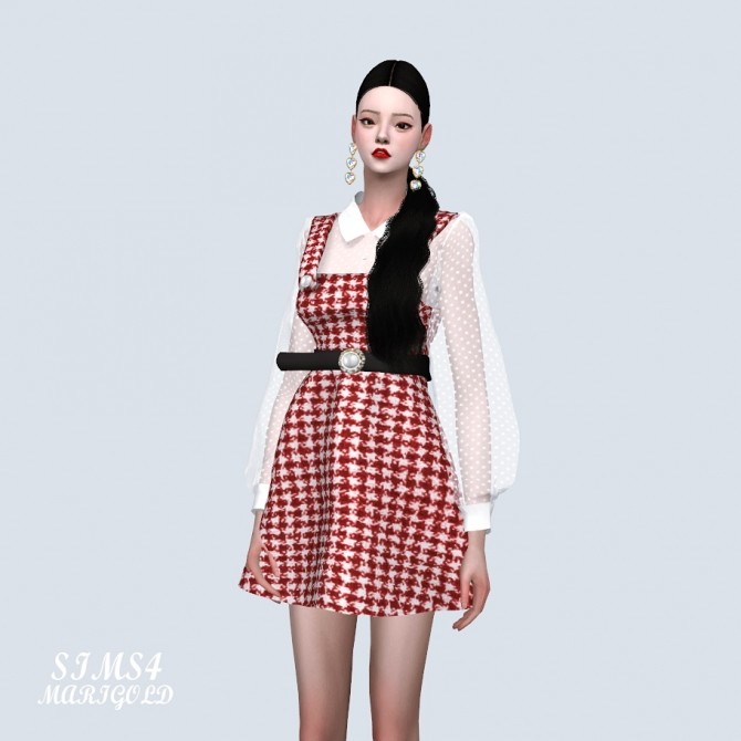 Sims 4 See Through Blouse With Dress at Marigold