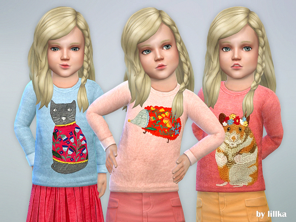 Sims 4 Designer Shirt for Toddler Girls P09 by lillka at TSR