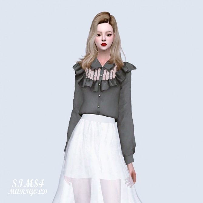 Sims 4 Lace Frill blouse at Marigold
