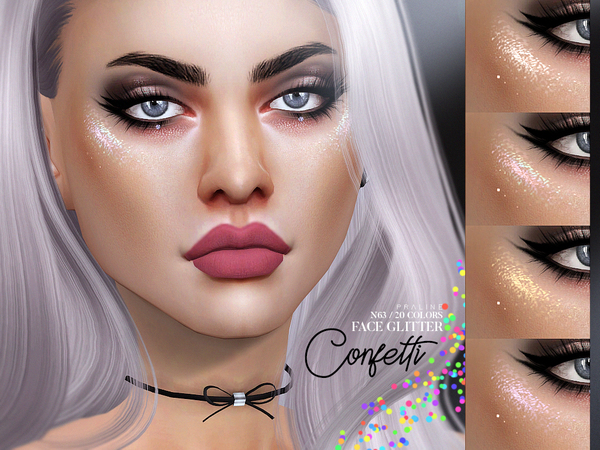 Sims 4 Confetti Face Glitter N63 by Pralinesims at TSR