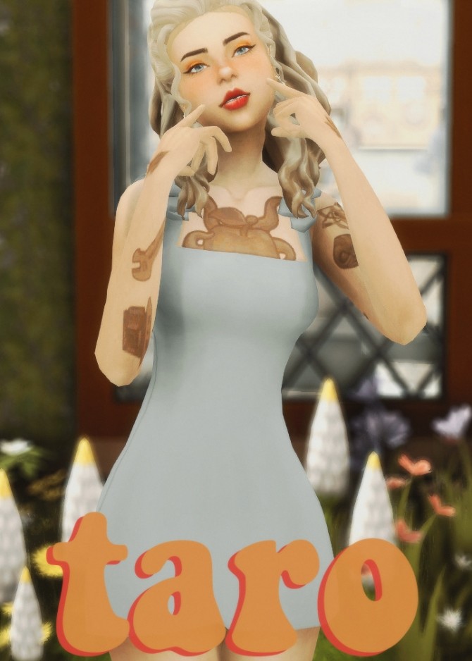 Sims 4 Ridgeport‘s taro dress at cowplant pizza