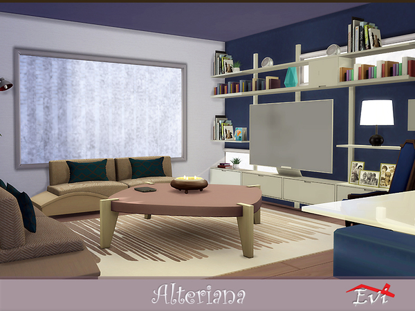 Sims 4 Alteriana two bedroom modern house by evi at TSR
