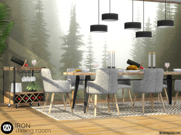 Sims 4 Iron Dining Room by wondymoon at TSR