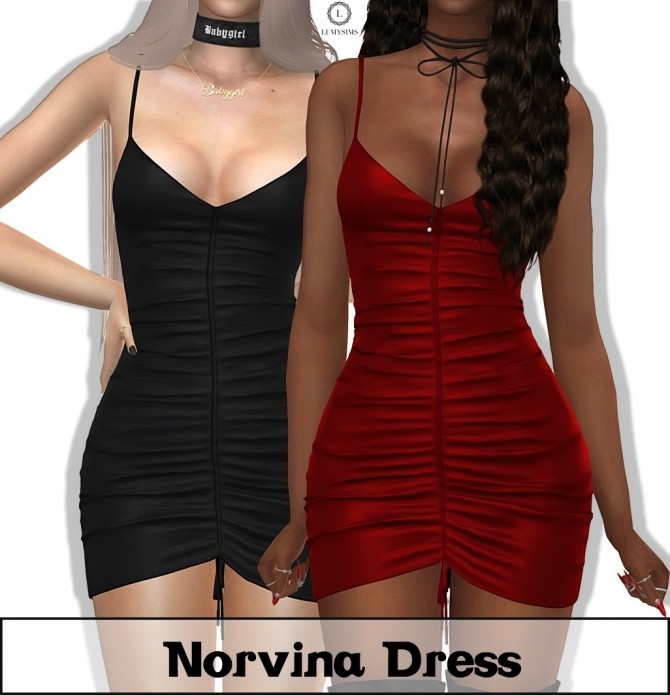 Sims 4 Norvina Dress at Lumy Sims